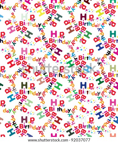 Happy Birthday Wrapping Paper Seamless Pattern In Vector Happy Birthday Wrapping Paper Seamless Pattern In Vector