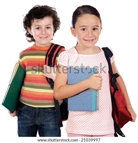 Two Children Returning Students To Stock Photos, Images, & Pictures ...