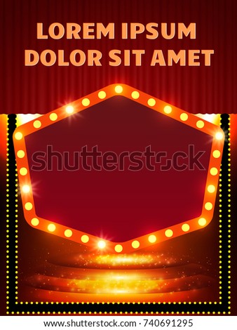 poster template banner podium curtain spotlights stock vector poster template banner podium curtain spotlights stock vector, Presentation templates