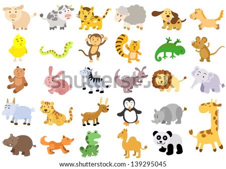 Extra Large Set Animals EPS 8 File Stock Vector (Royalty ...