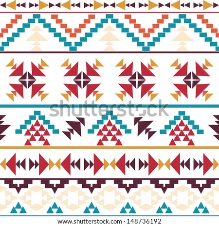Seamless Colorful Aztec Pattern Stock Vector 145404190 - Shutterstock