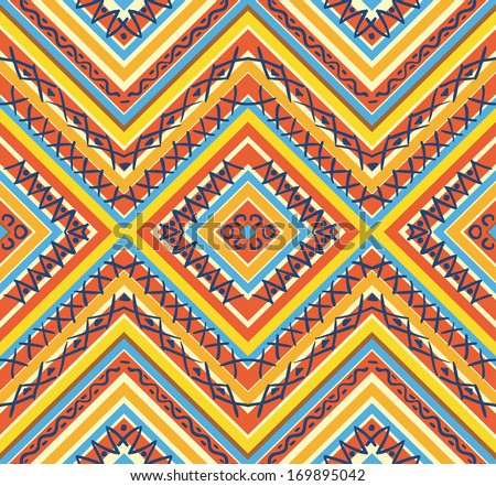Tribal Seamless Ornament Vibrant Colours Abstract Stock Vector ...