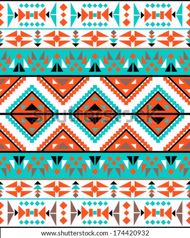 Seamless Colorful Aztec Pattern Stock Vector 132453080 - Shutterstock