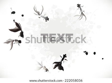 ink gold fish background