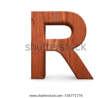 Freestanding Wooden Letter R 10cm Ariel Style Font Wedding