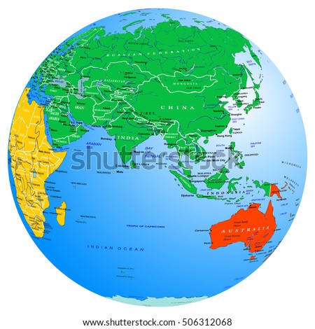 world map continents and countries globe planet earth eastern hemisphere asia indian