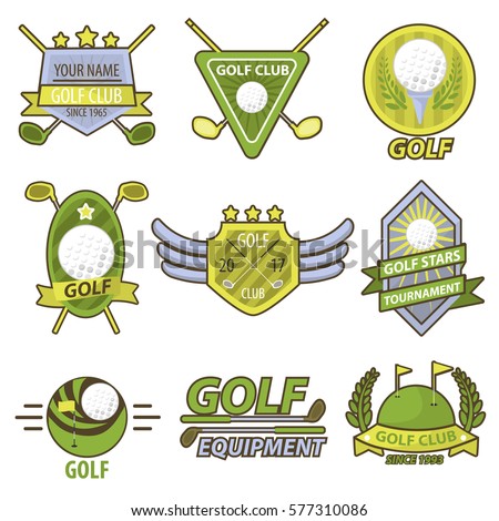 Set Golf Club Logos Labels Emblems Stock Vector 130330961 - Shutterstock