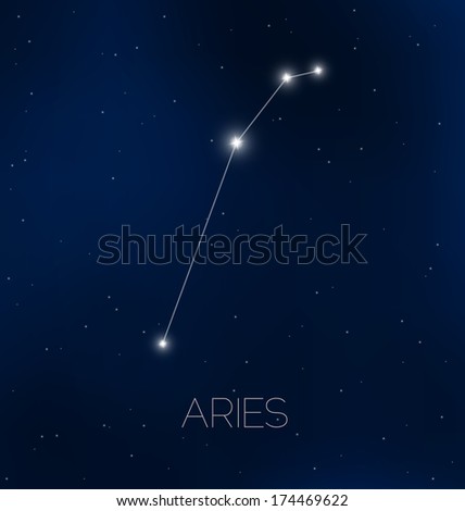 Night Sky Aries Constellation Stock Illustration 11654371 - Shutterstock