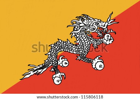 Bhutan Flag Drawing By Pastel On Stock Illustration 115806118 ...