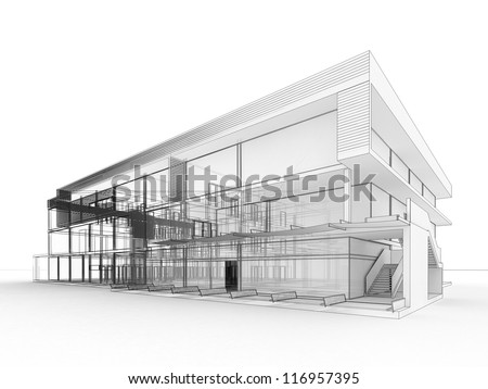 Blueprint Design Modern Office Building Architects Stock ... Blueprint Design Modern Office Building Architects Stock ...