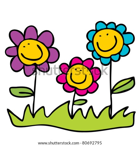 Cartoon Flowers Stock Images, Royalty-Free Images 