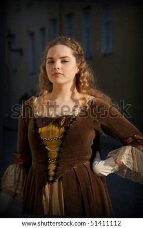 Renaissance Style Girl Old Town Stock Photo 53427496 - Shutterstock