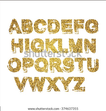 alphabet glitter vector Decorative Golden Sparkling Alphabet Gold Stock Glitter