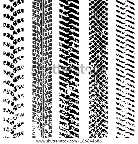 Set Detailed Tire Prints Vector Illustration Stock Vector 120473434 ...