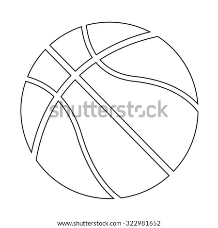 Basketball Outline On White Background Stock Vector 275698250