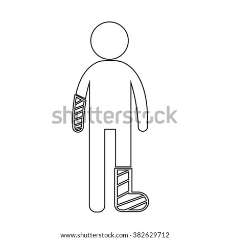 People Broken Arm Leg Icon Illustration Stock Vector 382629652 ...