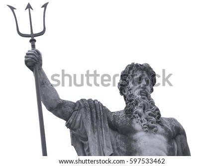 The ancient statue of god of seas and oceans Neptune (Poseidon)