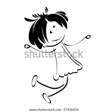 Coloring Page Outline Cartoon Jumping Boy Stock Vector 321789500 ...