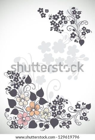 Vector Floral Background Black White Stock Vector 83083759 - Shutterstock