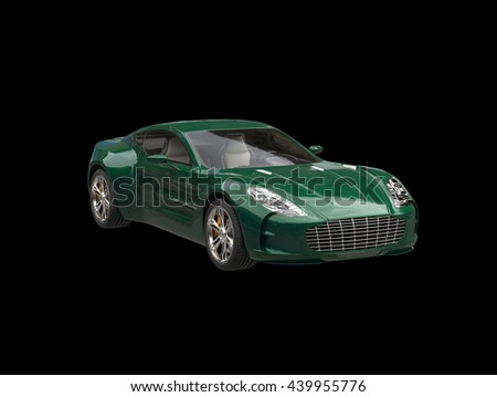 Vintage Green Car On Dark Background Stock Illustration 33586612