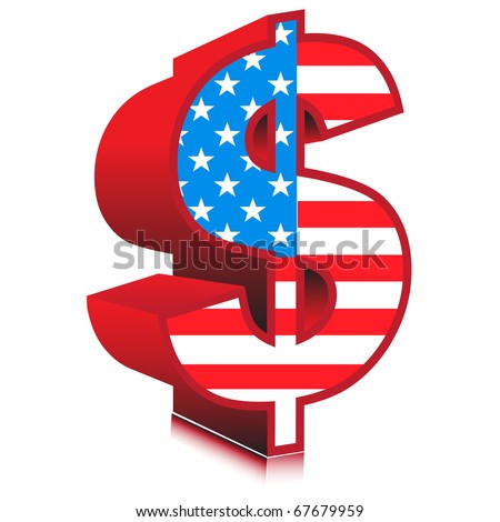 3 D Dollar Signs Shape USA Flag Vector Stock Vector 67679959 - Shutterstock