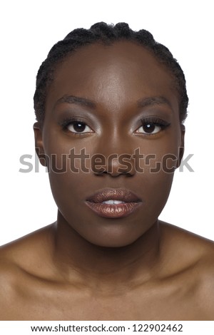 Portrait Sad African Woman Face Against Stock Photo 124764754 ...