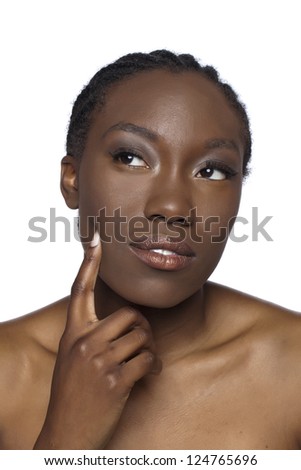 Portrait Sad African Woman Face Against Stock Photo 124764754 ...