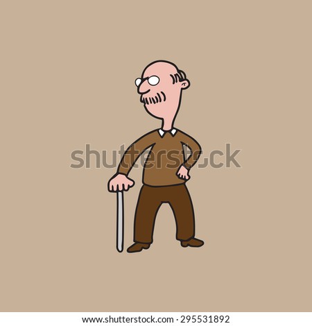 Old Man Suspenders Big Mustache Hand Stock Vector 333245978 - Shutterstock