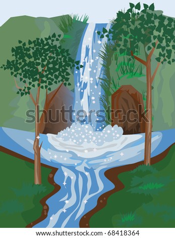 Rainforest Water Cartoon Scene Stock Illustration 30729034 - Shutterstock