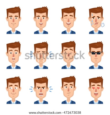 Big Set Businessman Emoticons Man Avatars Stock Vector 472673038 ...