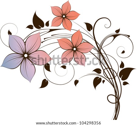 Vector Floral Illustration Abstract Flowers Stock Vector 78727933 ...