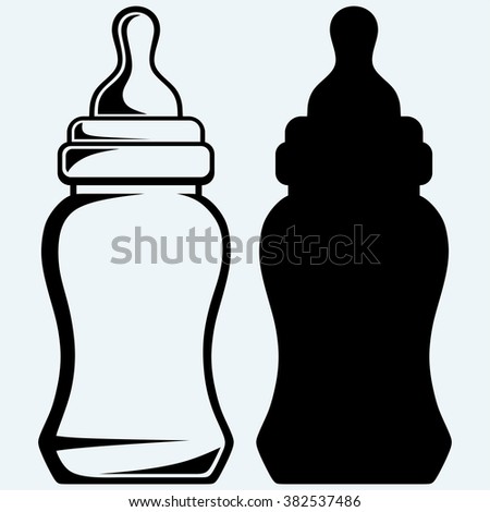 Download Baby Bottle Silhouette Outline Vector Stock Vector 193359260 - Shutterstock