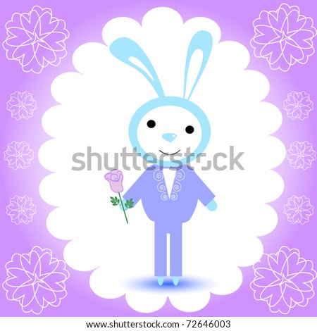 Greeting Card Cute Bunny Vectores En Stock 72646003 