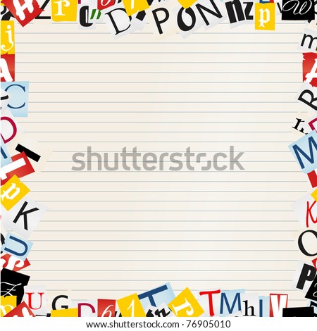 Background Letters Frame On Paper Stock Vector 76905010 - Shutterstock