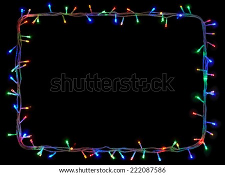 Christmas Lights On Dark Blue Background Stock Photo 116899699 ...