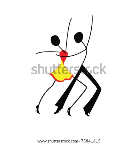 Dancing Man Woman Set Stick Figure Stock Illustration 85313746 ...