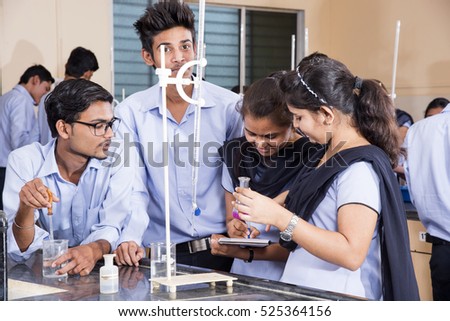 stock photo nagpur maharashtra india april unidentified science students conducting an experiment 525364156