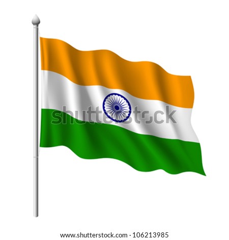 Flag India Vector Illustration Stock Vector 106213985 - Shutterstock