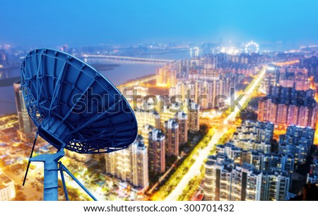 picture of parabolic satellite dish space technology receivers