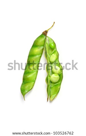Green soybean isolated on white background