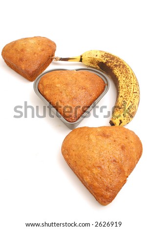 Banana Bread Hearts In A Line Rotten Teeth Cookie Boy Stock Photo 6447547
