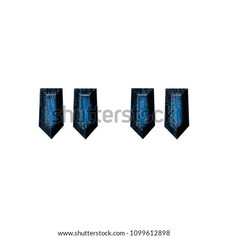 Blue Wood Double Quotes Symbol In A 3D Illustration With Glossy Grain Texture Style Blue Wood Double Quotes Symbol In A 3D Illustration With Glossy Grain Texture Style