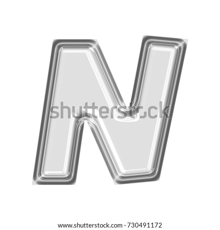 Shining Chrome Uppercase Capital Letter N Stock Illustration 730491172 ...