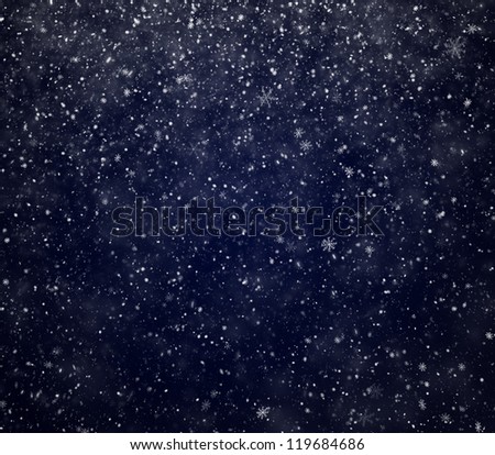The winter background, falling snowflakes