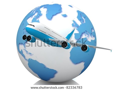 Plane Circling Globe Stock Illustration 68492686 - Shutterstock