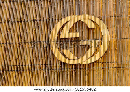 CIRCA JULY 2015 - HONG KONG: the logo of the brand "Gucci", Hong Kong.