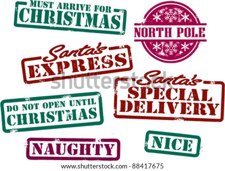 North Pole Air Mail Christmas Santa Stock Vector 208049341 - Shutterstock