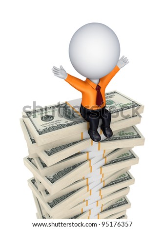 White Man Sitting On Pile Money Stock Illustration 110320178 - Shutterstock