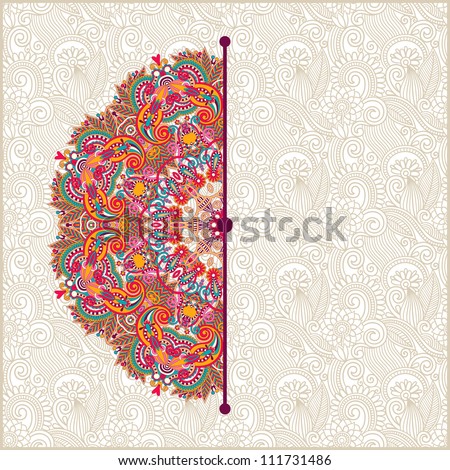 ornamental circle template with floral background