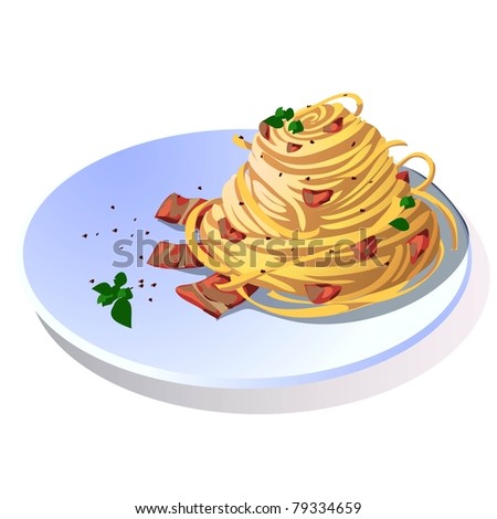 Spaghetti Carbonara Stock Vectors & Vector Clip Art | Shutterstock